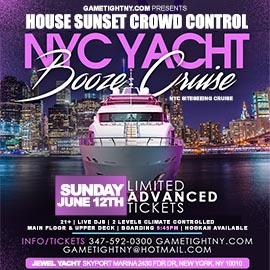 House Sunday Sunset Crowd Control Jewel Yacht Party Cruise Skyport Marina