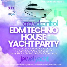 Sunset Sunday Edm Techno House NYC Crowd Control Jewel Yacht Party Cruise