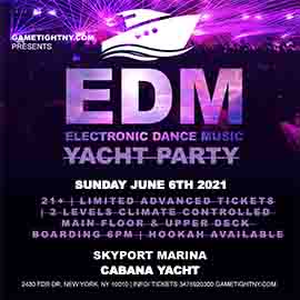EDM Sunset Yacht Party Cruise Skyport Marina Cabana Yacht 2021