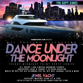 Jewel Yacht Dance under the Moonlight NYC Midnight Yacht Friday Party 2022