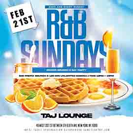 Taj Lounge NYC Sunday Funday Hip Hop vs. Reggae® Brunch & Day Party